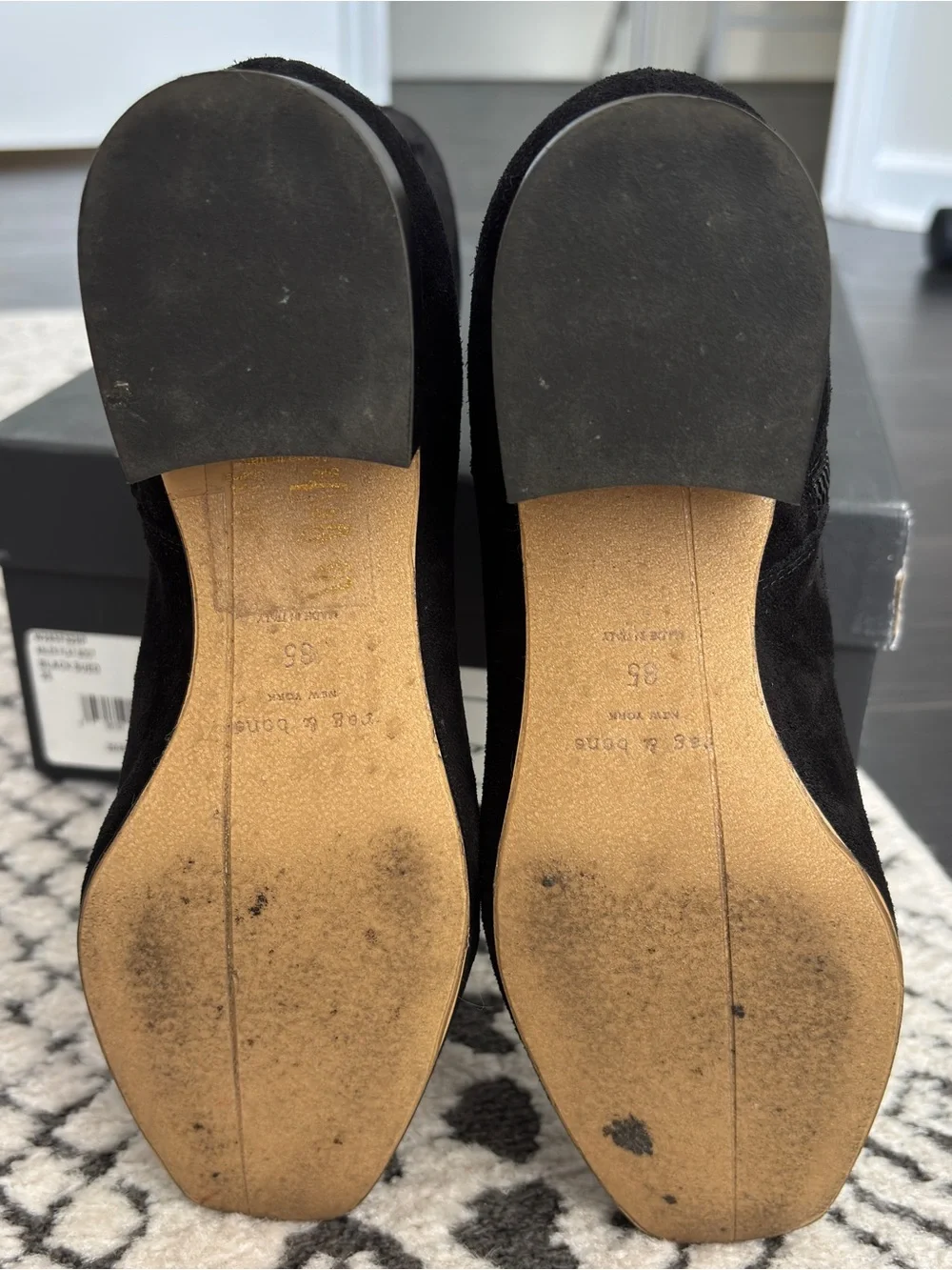 Rag & Bone Aslen Flat Booties 35/5 Black Suede